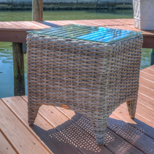 Shell weave end table